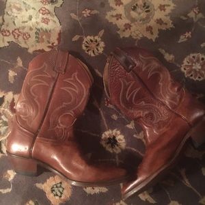 Justin leather cowboy boots